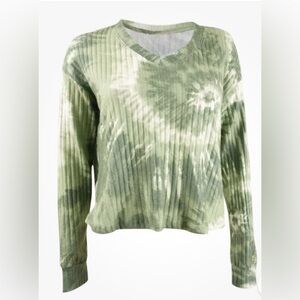 NWT Crave Fame Juniors' Cozy Ribbed Tie-Dyed Top M